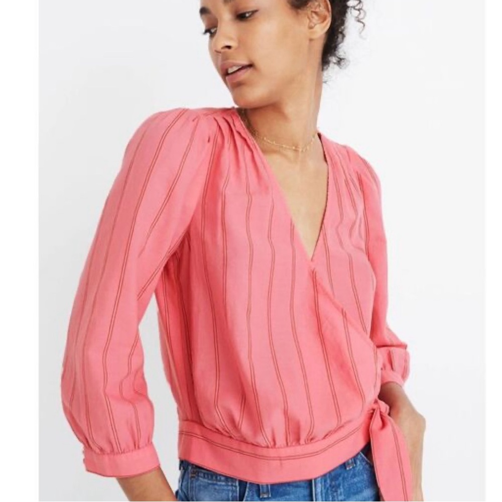 Madewell Pink Wrap Top